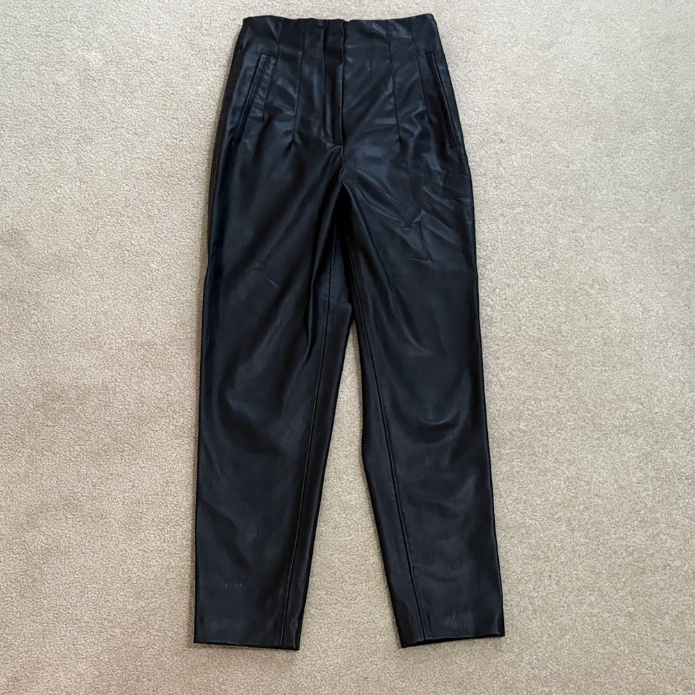Zara Women’s Black Faux Leather Pants